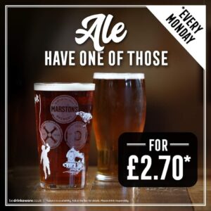 Kickstart Your Week! Pint of Ale for £2.70 on Mondays