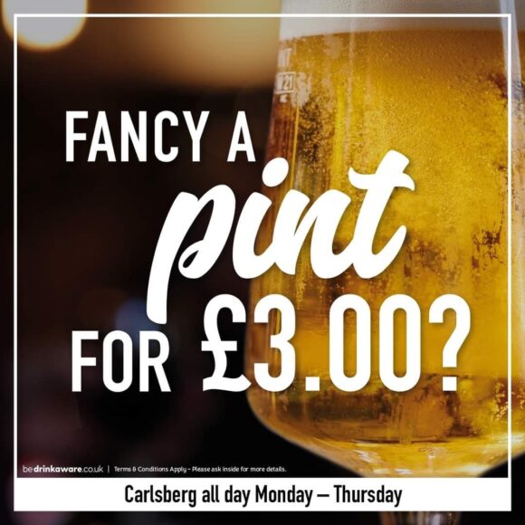 Quench Your Thirst – Carlsberg £3 a Pint!